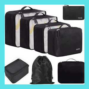 Paquete de 4 bolsas de lavandería de viaje, organizador de ropa sucia,  plegable, lavable, pequeña bolsa de lavandería para maleta con cremallera y